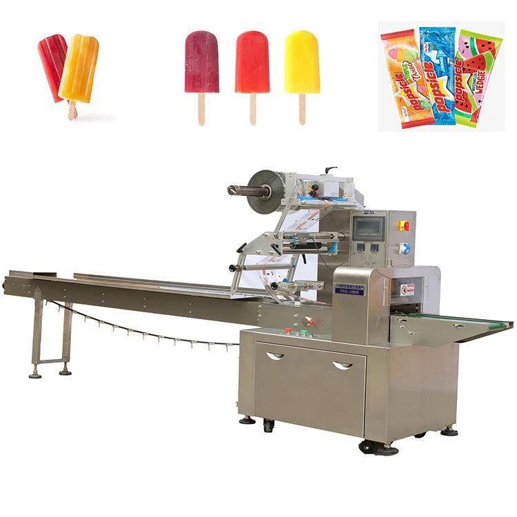 flow pack machine for ice cream lolly popsicle automatic flow wrapping machine China supplier