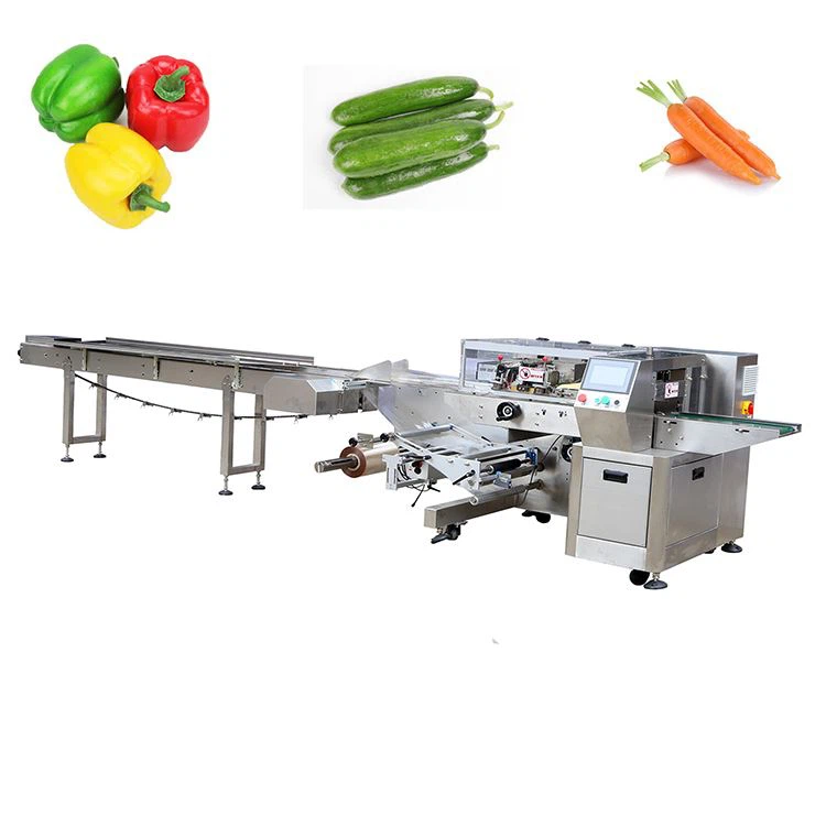 horizontal flow wrapper fresh vegetable automatic packaging machine factory price